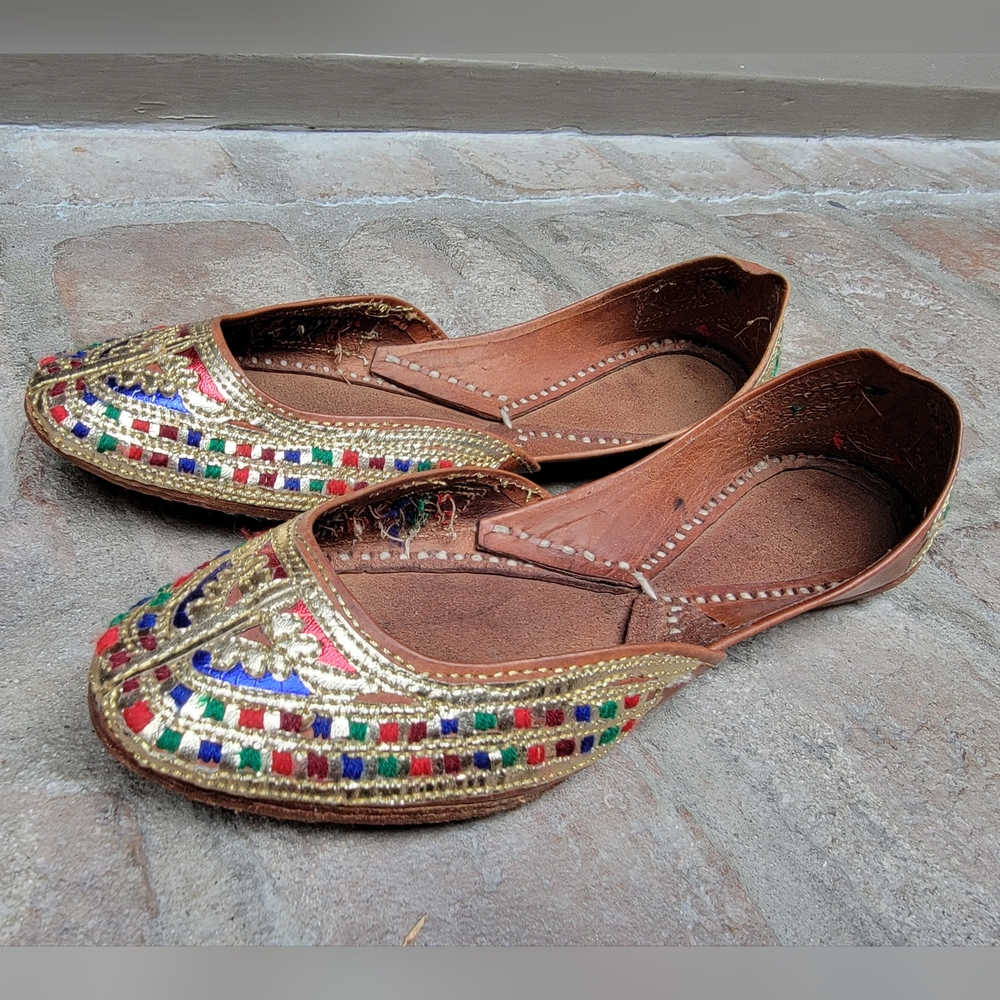 Authentic Indian/Pakistani Embellished Khussa Flat Shoes